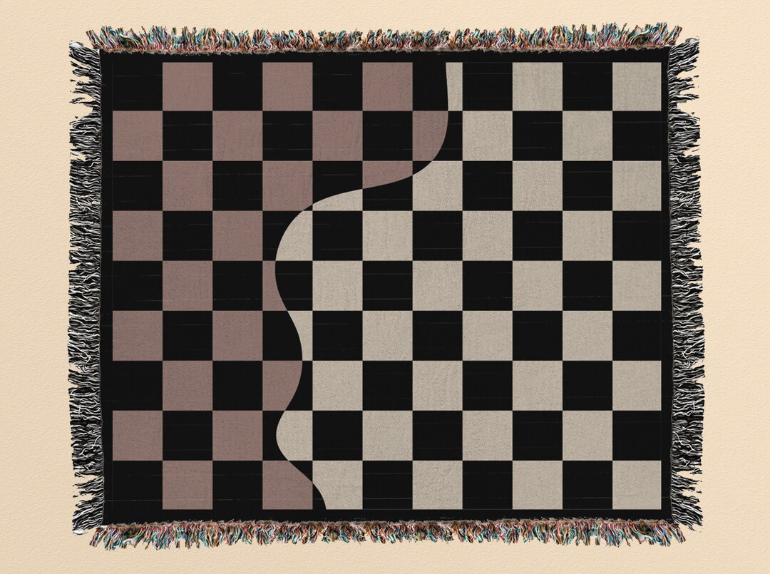 FUNKY CHECKERS BLANKET Woven Throw Blanket Woven Blanket Etsy