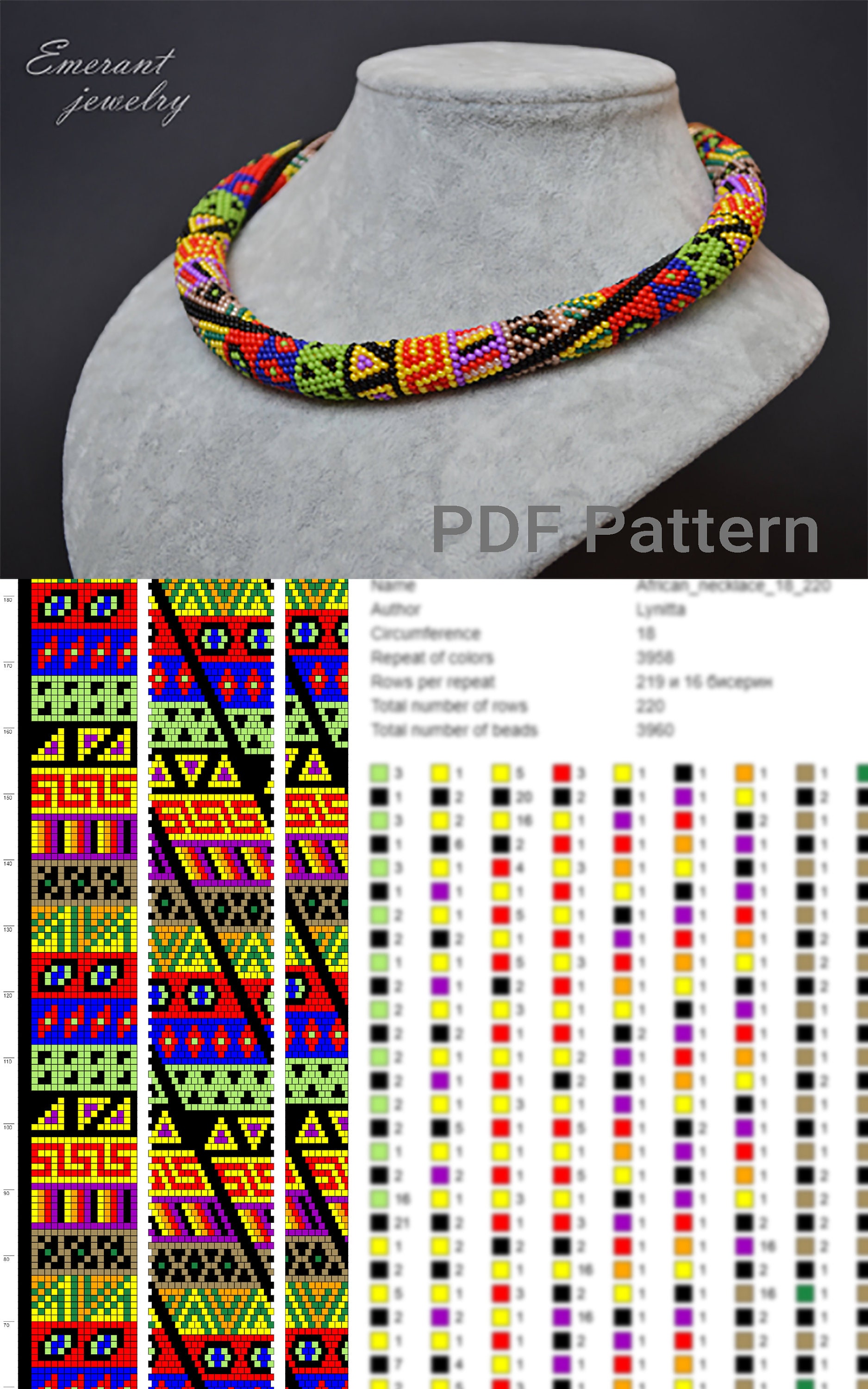 Bead crochet pattern Bead Necklace Pattern crochet beads | Etsy