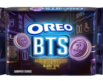 Biscuits Oreo BTS Sandwich, saveur crêpe au sucre brun, crème, édition limitée - 300 g