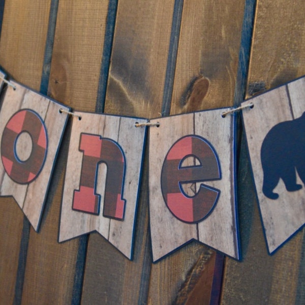 Lumberjack First Birthday - Lumberjack Birthday - Lumberjack Banner - One Highchair Banner - Highchair Banner - One Birthday Banner