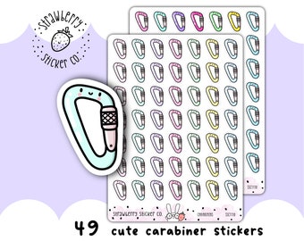 49 lindas pegatinas de mosquetón para planificador, estilo kawaii SSC1110