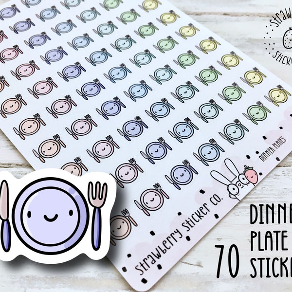 70 Cute Dinner Plate Planner Stickers SSC1012