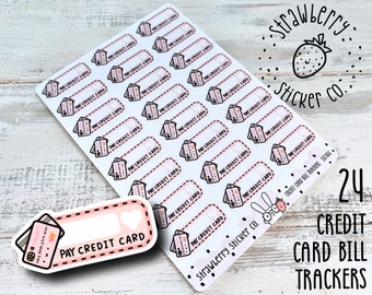 Credit Card Tracker Writeable Weekly Cute Planner Stickers SSC1026