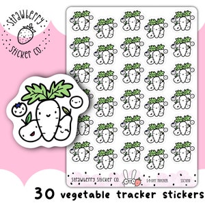 30 autocollants d'agenda Kawaii 5 suivis de fruits et légumes SSC1030