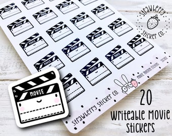 20 Movie Writeable Stickers Cute Kawaii Cinema Film Trackers SSC1032