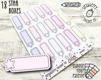 18 Writeable Star Box Planner Stickers SSC3046