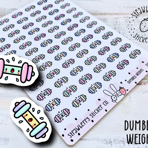 72 Dumbbell Weights Planner Stickers Kawaii Style SSC1081