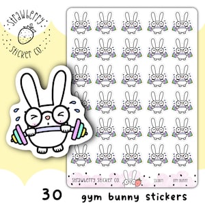 30 Gym Bunny Cute Kawaii Planner Stickers SSC0071 - Etsy
