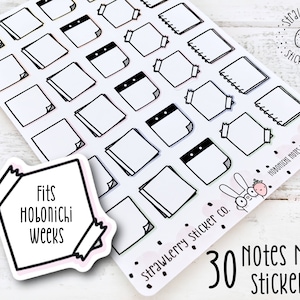 30 Writeable Notes Mix SSC3013 Hobonichi Weeks Planner Stickers image 1