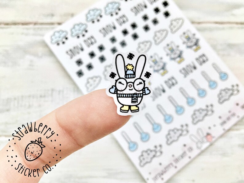 55 Snow Day Weather Mix Kawaii Cute Planner Stickers SSC0004 image 3