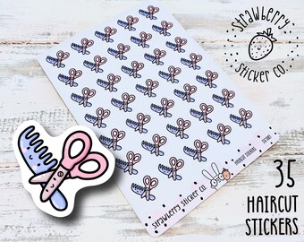 Haircut Tracker Cute Planner Stickers SSC1083