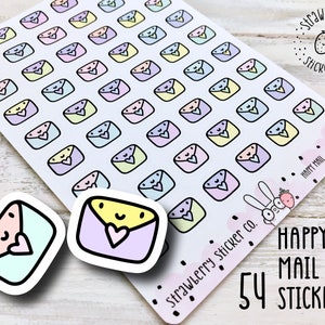 54 Cute Pastel Happy Mail Planner Stickers SSC1011