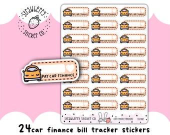 Car Finance Bill Tracker Writeable Weekly Cute Planner Stickers SSC1082