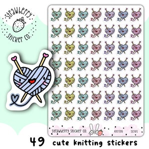 49 Knitting Planner Stickers Kawaii Style SSC1075