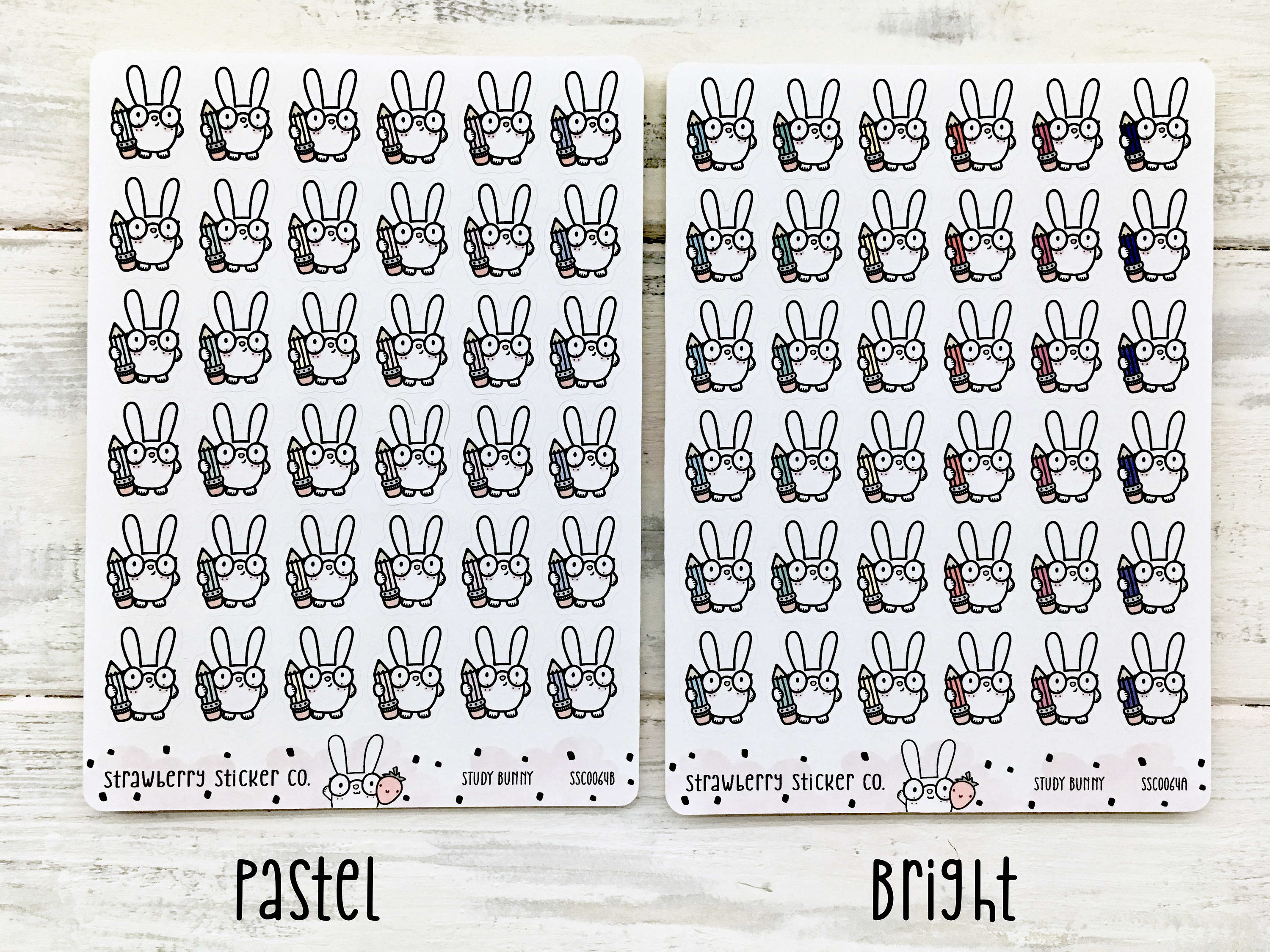 36 Study Bunny Cute Kawaii Planner Stickers SSC0064 - Etsy UK