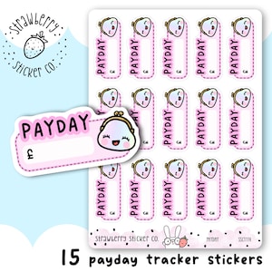 Niedliche Zahltag Tracker Sticker 1.5" - Planner Sticker Sheet SSC1114