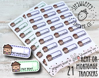 Rent or Mortgage Bill Tracker Writeable Weekly Cute Planner Stickers SSC1019