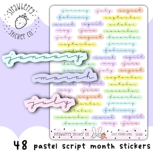 48 Kleine Schreibschrift Überschriften Pastell SSC3002 Bullet Journal Planner Sticker