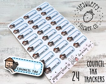 Council Tax Tracker Writeable Weekly Cute Planner Stickers SSC1025