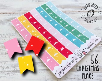 56 Christmas Star Flags Kawaii Planner Stickers SSC3020