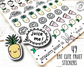49 Eat Cute Fruit Kawaii Planner Stickers SSC1002