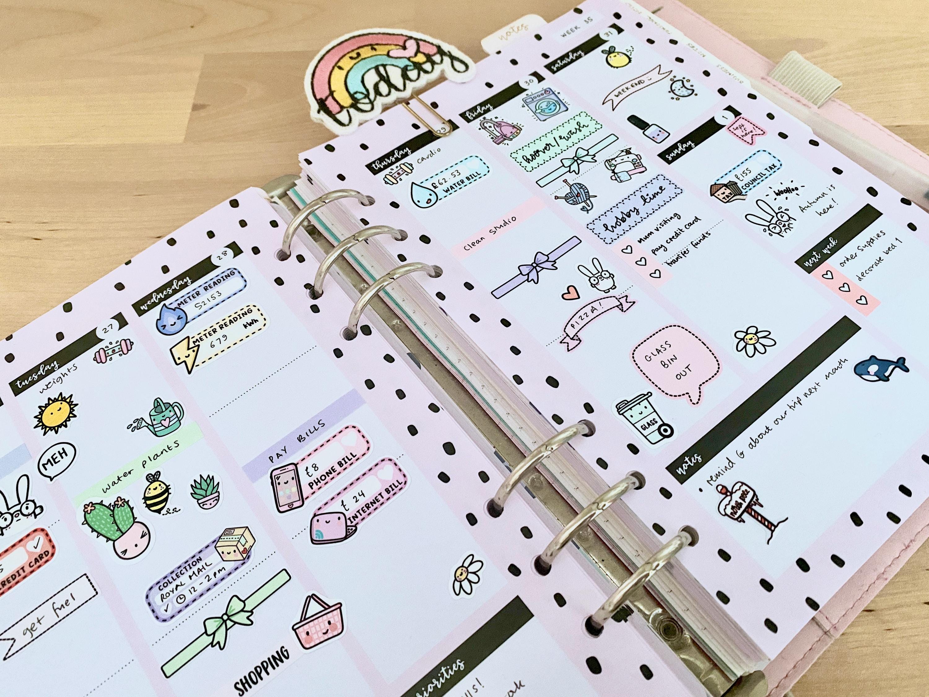42 Cute Embroidery Planner Stickers Kawaii Style SSC1108 - Etsy