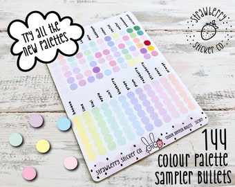 SSC3019 0.2" Colour Palette Sampler Bullet Planner Stickers