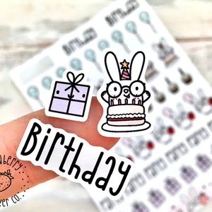 47 Birthday Bunny Mix Cute Kawaii Planner Stickers SSC0001 image 3