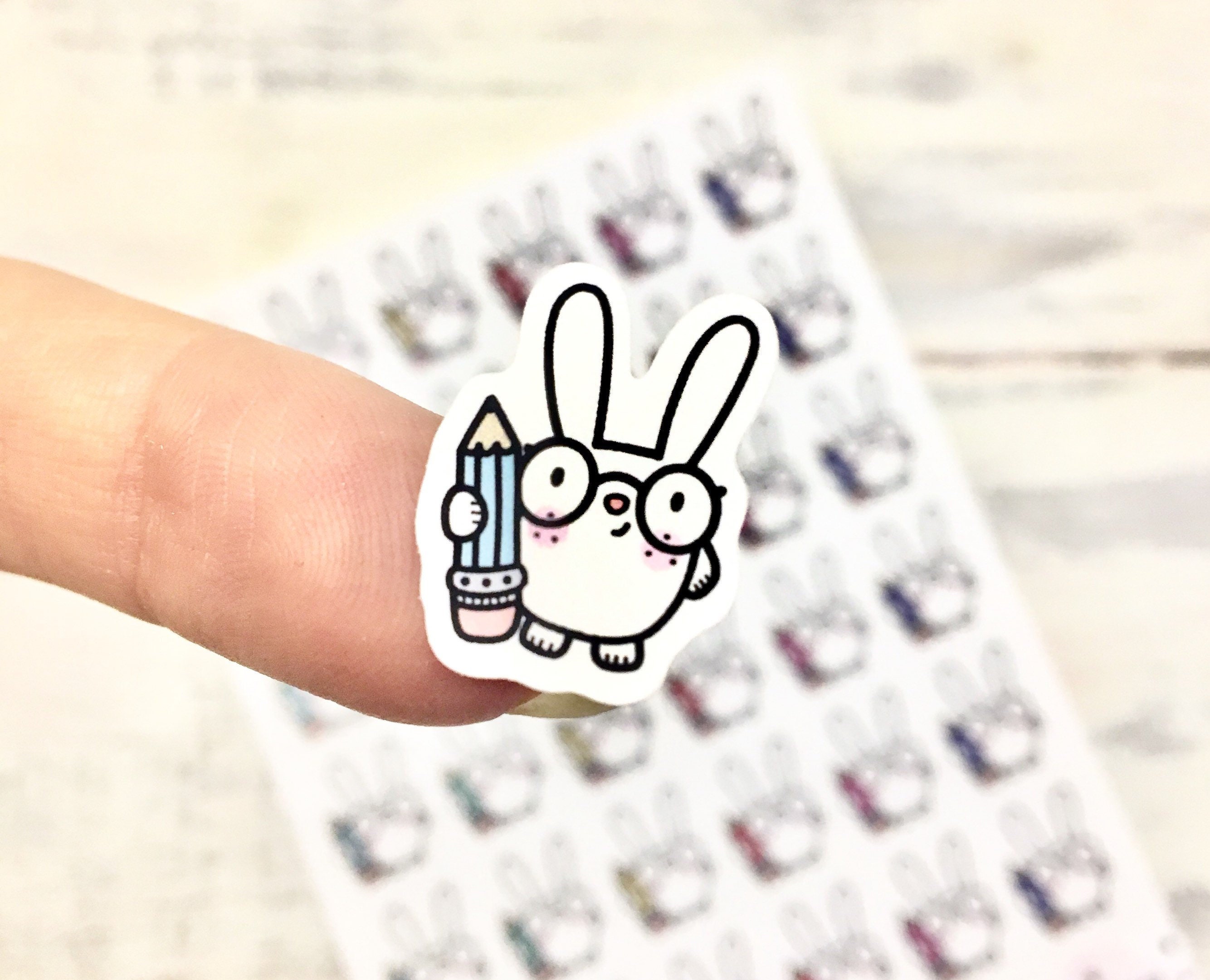 36 Study Bunny Cute Kawaii Planner Stickers SSC0064B Etsy