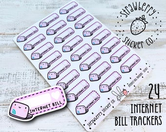Internet Broadband Bill Tracker Writeable Weekly Cute Planner Stickers SSC1017