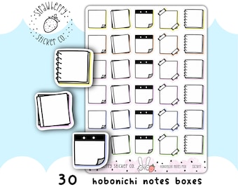 30 Writeable Notes Mix SSC3013 Hobonichi Weeks Planner Stickers