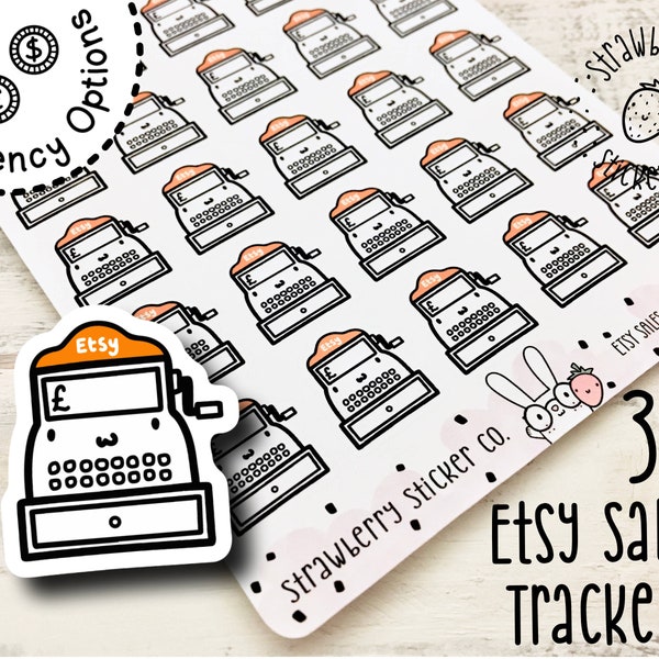 30 Cute Etsy Sales Tracker Kawaii Planner Stickers SSC1006