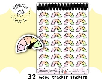 32 Weekly Mood Tracker Planner Stickers Cute Kawaii SSC1033