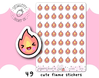 49 pegatinas Kawaii de llamas para agenda SSC1118