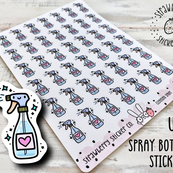 42 Cute Cleaning Spray Bottle Kawaii Planner Stickers SSC1064