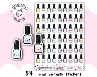 54 pegatinas kawaii para planificador de esmalte de uñas SSC1029