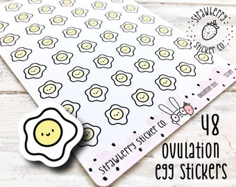 48 Ovulation Egg Planner Stickers Cute Kawaii SSC1039