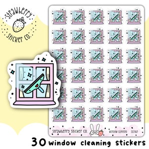 30 Fensterputzen Kawaii Planner Sticker SSC1069