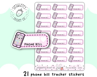 Phone Bill Tracker Writeable Weekly Cute Planner Stickers SSC1018