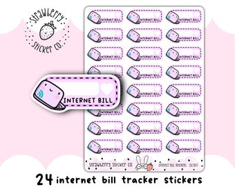 Internet Broadband Bill Tracker Writeable Weekly Cute Planner Stickers SSC1017