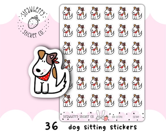 36 Dog Sitting Cute Planner Stickers SSC1049