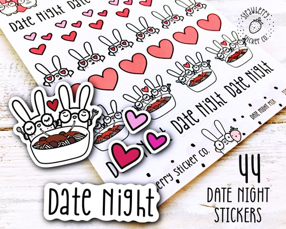 1098~~Date Night Banner Planner Stickers.