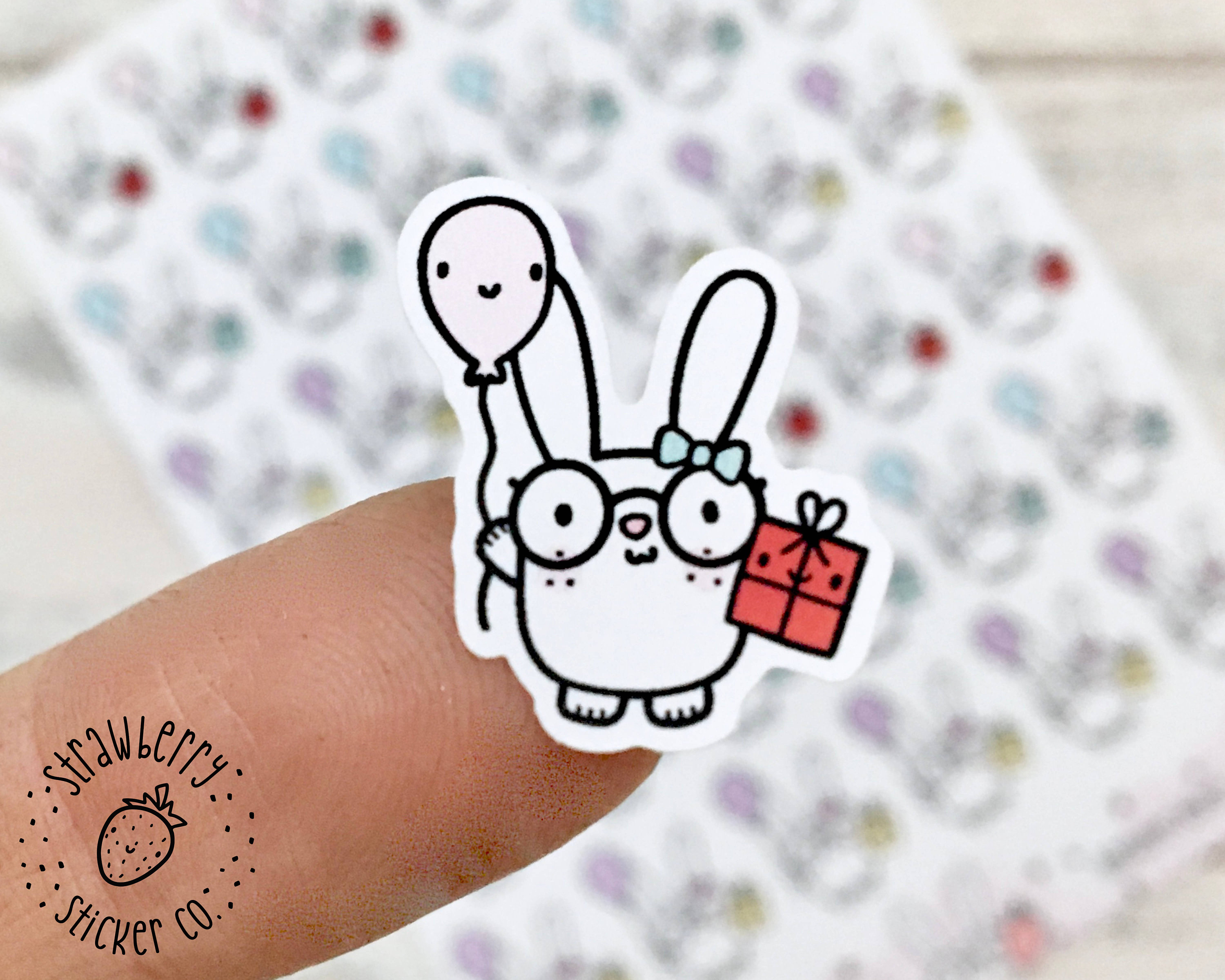 36 Birthday Bunny Kawaii Cute Planner Stickers SSC0050 | Etsy
