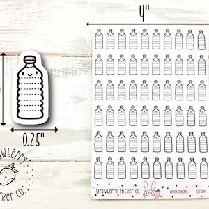 60 Cute Water Tracker Kawaii Planner Stickers SSC1004 - Etsy UK