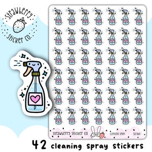 42 Niedliche Reinigungssprühflasche Kawaii Planner Sticker SSC1064