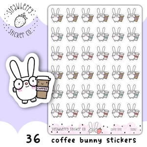 36 Coffee Time Kawaii Cute Planner Aufkleber SSC0052