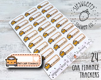 Car Finance Bill Tracker Writeable Weekly Cute Planner Stickers SSC1082