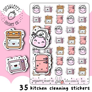 35 Niedliche Küche Reinigung Sticker Mix Sheet für Kawaii Planer SSC1071