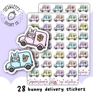 Adorables autocollants pour livraison de nourriture ou de colis - Feuille d'autocollants pour agenda Kawaii SSC0007