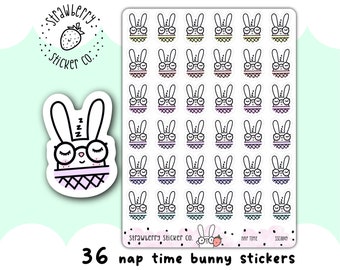 36 Nap Time Bunny Kawaii Cute Planner Stickers SSC0049